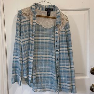 lace button up polo
